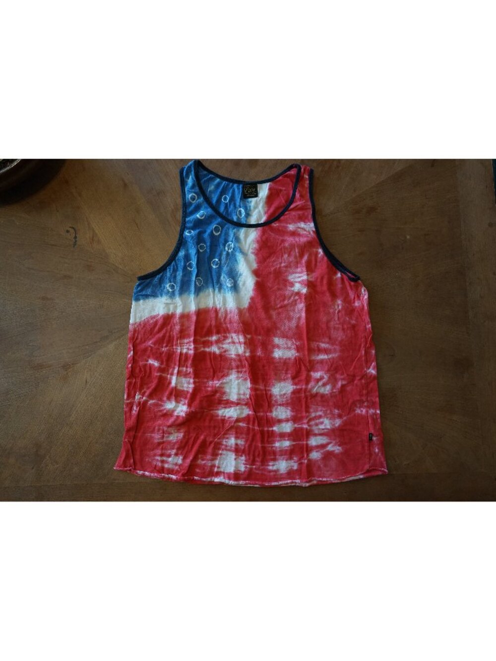 Obey American Flag Tie Dye Tank Top Red White Blue Patriotic Sleeveless Shirt Me